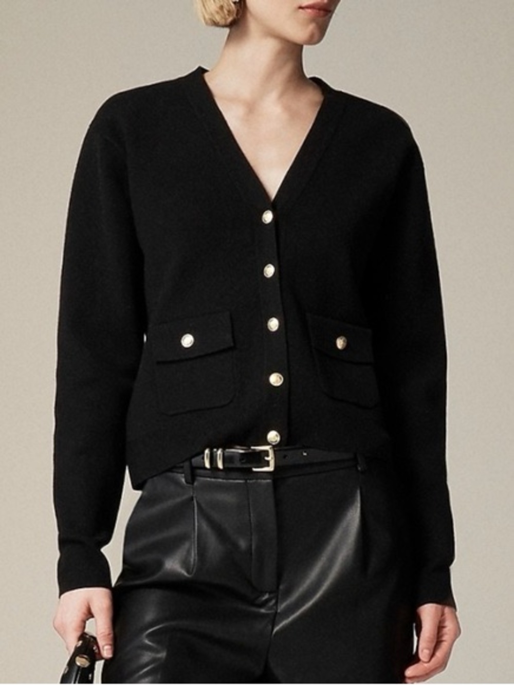 New without tags jcrew Black V-Neck Button Cardigan Sweater - Women